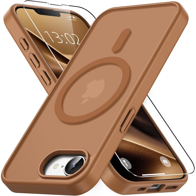Vansdon Magnétique Coque pour iPhone 16e / iPhone 17e avec 1 Verre Trempé, Compatible avec MagSafe, Protection Contre Les Chutes