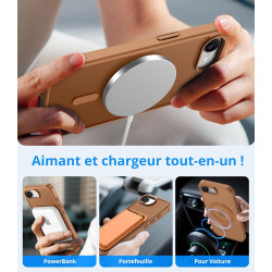 Vansdon Magnétique Coque pour iPhone 16e / iPhone 17e avec 1 Verre Trempé, Compatible avec MagSafe, Protection Contre Les Chutes