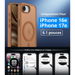 Vansdon Magnétique Coque pour iPhone 16e / iPhone 17e avec 1 Verre Trempé, Compatible avec MagSafe, Protection Contre Les Chutes