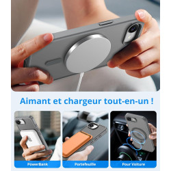 Vansdon Magnétique Coque pour iPhone 16e / iPhone 17e avec 1 Verre Trempé, Compatible avec MagSafe, Protection Contre Les Chutes