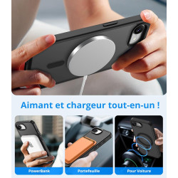 Vansdon Magnétique Coque pour iPhone 16e / iPhone 17e avec 1 Verre Trempé, Compatible avec MagSafe, Protection Contre Les Chutes