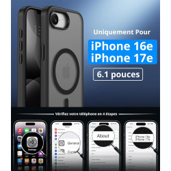 Vansdon Magnétique Coque pour iPhone 16e / iPhone 17e avec 1 Verre Trempé, Compatible avec MagSafe, Protection Contre Les Chutes