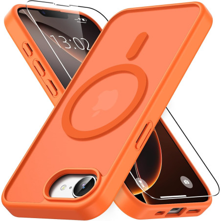 Vansdon magnétique coque pour iphone 16e / iphone 17e avec 1 verre trempé, compatible avec magsafe, protection contre les chutes
