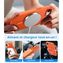 Vansdon magnétique coque pour iphone 16e / iphone 17e avec 1 verre trempé, compatible avec magsafe, protection contre les chutes