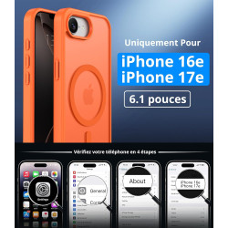 Vansdon magnétique coque pour iphone 16e / iphone 17e avec 1 verre trempé, compatible avec magsafe, protection contre les chutes