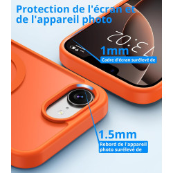 Vansdon magnétique coque pour iphone 16e / iphone 17e avec 1 verre trempé, compatible avec magsafe, protection contre les chutes