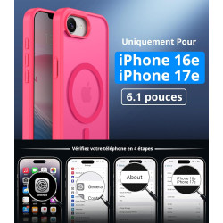 Vansdon Magnétique Coque pour iPhone 16e / iPhone 17e avec 1 Verre Trempé, Compatible avec MagSafe, Protection Contre Les Chutes