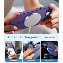 Vansdon Magnétique Coque pour iPhone 16e / iPhone 17e avec 1 Verre Trempé, Compatible avec MagSafe, Protection Contre Les Chutes