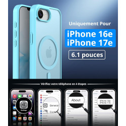 Vansdon Magnétique Coque pour iPhone 16e / iPhone 17e avec 1 Verre Trempé, Compatible avec MagSafe, Protection Contre Les Chutes