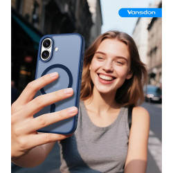 Vansdon Magnétique Coque pour iPhone 17 avec 1 Verre Trempé, Compatible avec MagSafe, Protection Contre Les Chutes de qualité Mi