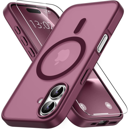 Vansdon Magnétique Coque pour iPhone 17 avec 1 Verre Trempé, Compatible avec MagSafe, Protection Contre Les Chutes de qualité Mi