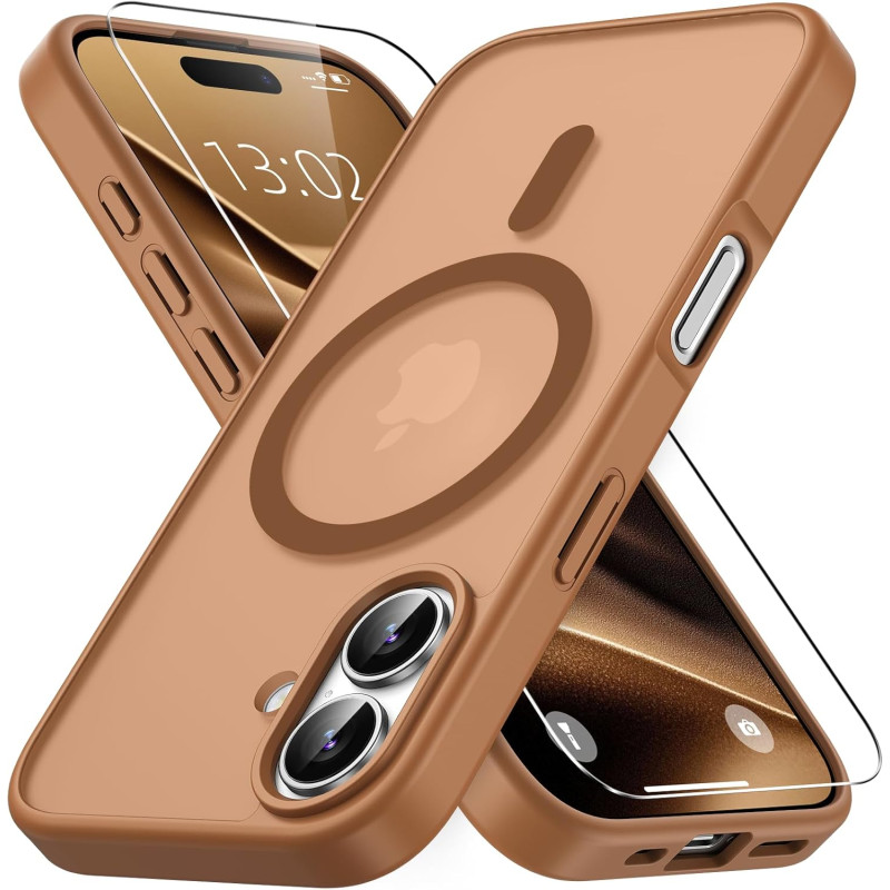 Vansdon Magnétique Coque pour iPhone 17 avec 1 Verre Trempé, Compatible avec MagSafe, Protection Contre Les Chutes de qualité Mi