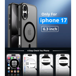 Vansdon Magnétique Coque pour iPhone 17 avec 1 Verre Trempé, Compatible avec MagSafe, Protection Contre Les Chutes de qualité Mi