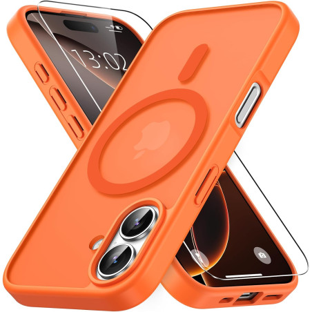 Vansdon magnétique coque pour iphone 17 avec 1 verre trempé, compatible avec magsafe, protection contre les chutes de qualité mi