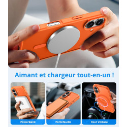 Vansdon magnétique coque pour iphone 17 avec 1 verre trempé, compatible avec magsafe, protection contre les chutes de qualité mi
