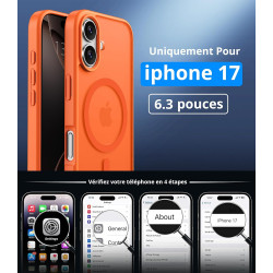Vansdon magnétique coque pour iphone 17 avec 1 verre trempé, compatible avec magsafe, protection contre les chutes de qualité mi