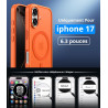 Vansdon magnétique coque pour iphone 17 avec 1 verre trempé, compatible avec magsafe, protection contre les chutes de qualité mi