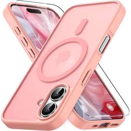 Vansdon Magnétique Coque pour iPhone 17 avec 1 Verre Trempé, Compatible avec MagSafe, Protection Contre Les Chutes de qualité Mi