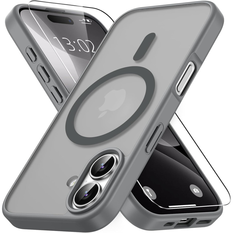 Vansdon Magnétique Coque pour iPhone 17 avec 1 Verre Trempé, Compatible avec MagSafe, Protection Contre Les Chutes de qualité Mi