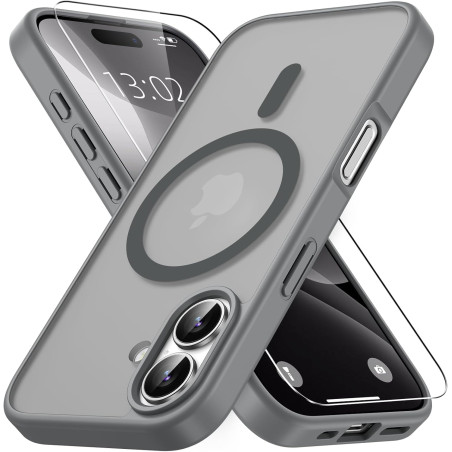 Vansdon Magnétique Coque pour iPhone 17 avec 1 Verre Trempé, Compatible avec MagSafe, Protection Contre Les Chutes de qualité Mi
