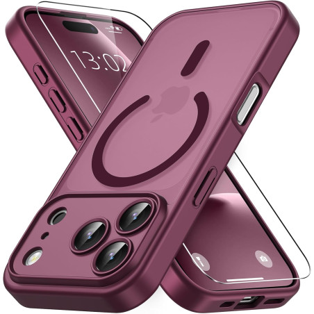 Vansdon Magnétique Coque pour iPhone 17 Pro avec 1 Verre Trempé, Compatible avec MagSafe, Protection Contre Les Chutes de qualit