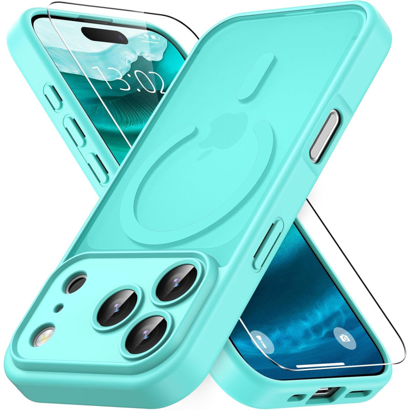 Vansdon Magnétique Coque pour iPhone 17 Pro Max avec 1 Verre Trempé, Compatible avec MagSafe, Protection Contre Les Chutes de qu