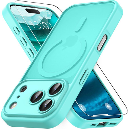 Vansdon Magnétique Coque pour iPhone 17 Pro Max avec 1 Verre Trempé, Compatible avec MagSafe, Protection Contre Les Chutes de qu