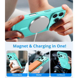 Vansdon Magnétique Coque pour iPhone 17 Pro Max avec 1 Verre Trempé, Compatible avec MagSafe, Protection Contre Les Chutes de qu