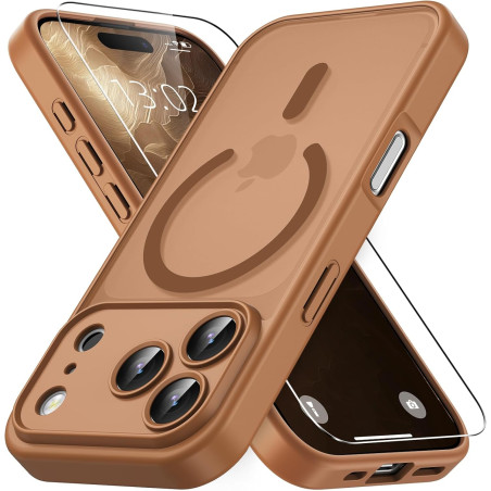 Vansdon Magnétique Coque pour iPhone 17 Pro Max avec 1 Verre Trempé, Compatible avec MagSafe, Protection Contre Les Chutes de qu