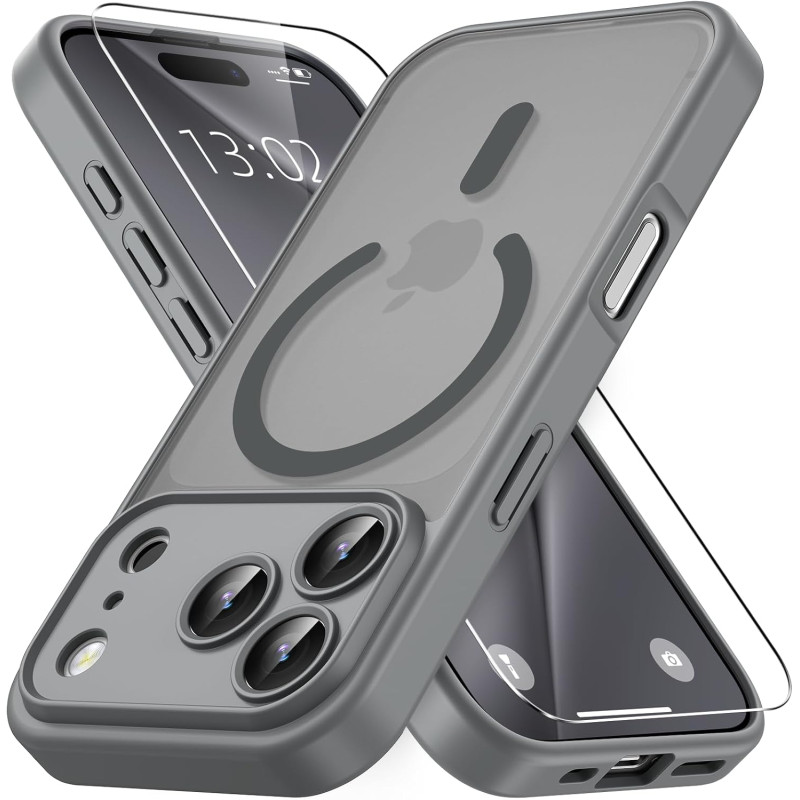 Vansdon Magnétique Coque pour iPhone 17 Pro Max avec 1 Verre Trempé, Compatible avec MagSafe, Protection Contre Les Chutes de qu