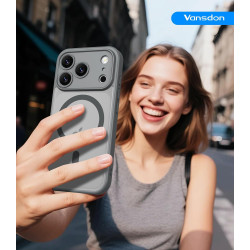 Vansdon Magnétique Coque pour iPhone 17 Pro Max avec 1 Verre Trempé, Compatible avec MagSafe, Protection Contre Les Chutes de qu