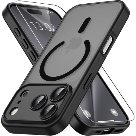 Vansdon Magnétique Coque pour iPhone 17 Pro Max avec 1 Verre Trempé, Compatible avec MagSafe, Protection Contre Les Chutes de qu