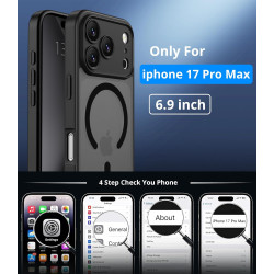 Vansdon Magnétique Coque pour iPhone 17 Pro Max avec 1 Verre Trempé, Compatible avec MagSafe, Protection Contre Les Chutes de qu