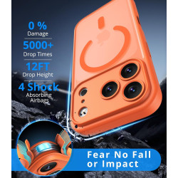 Vansdon magnétique coque pour iphone 17 pro max avec 1 verre trempé, compatible avec magsafe, protection contre les chutes de qu