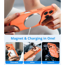 Vansdon magnétique coque pour iphone 17 pro max avec 1 verre trempé, compatible avec magsafe, protection contre les chutes de qu