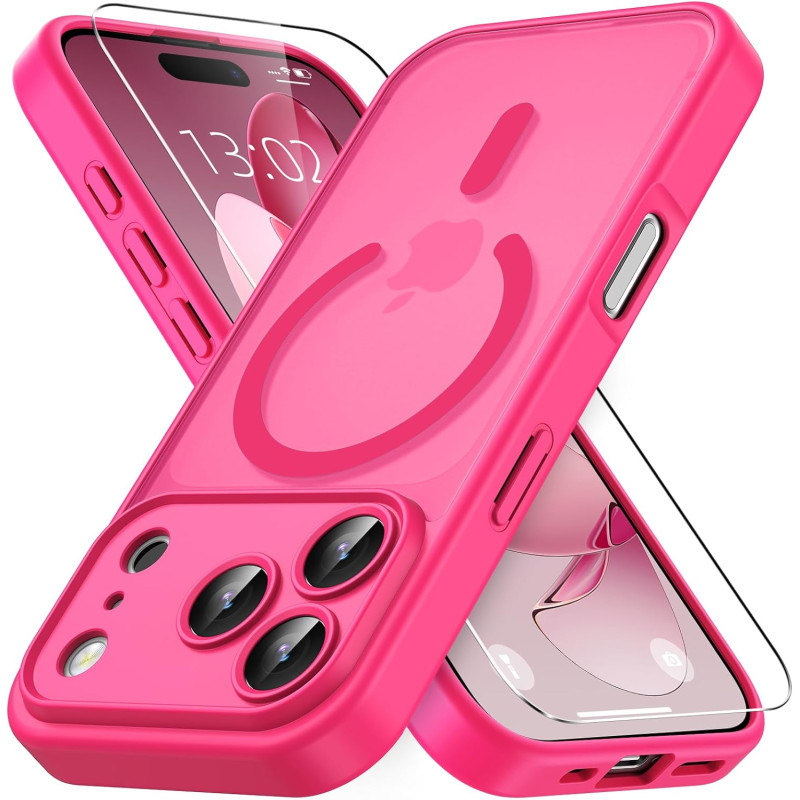 Vansdon Magnétique Coque pour iPhone 17 Pro Max avec 1 Verre Trempé, Compatible avec MagSafe, Protection Contre Les Chutes de qu