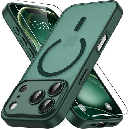 Vansdon Magnétique Coque pour iPhone 17 Pro Max avec 1 Verre Trempé, Compatible avec MagSafe, Protection Contre Les Chutes de qu