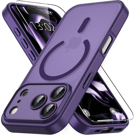 Vansdon Magnétique Coque pour iPhone 17 Pro Max avec 1 Verre Trempé, Compatible avec MagSafe, Protection Contre Les Chutes de qu