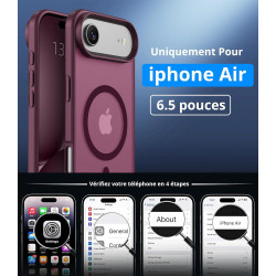 Vansdon Magnétique Coque pour iPhone Air avec 1 Verre Trempé, Compatible avec MagSafe, Protection Contre Les Chutes de qualité M