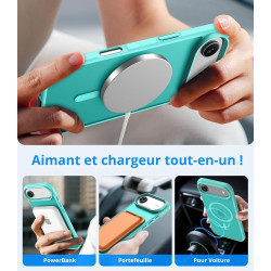 Vansdon Magnétique Coque pour iPhone Air avec 1 Verre Trempé, Compatible avec MagSafe, Protection Contre Les Chutes de qualité M