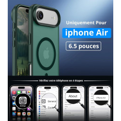 Vansdon Magnétique Coque pour iPhone Air avec 1 Verre Trempé, Compatible avec MagSafe, Protection Contre Les Chutes de qualité M