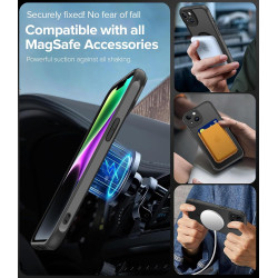 ivoler Coque Magnétique pour iPhone 14, Compatible avec Magsafe, 2 Pièces Verre Trempé - Étui Antichoc avec Protection Militaire