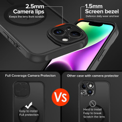 ivoler Coque Magnétique pour iPhone 14, Compatible avec Magsafe, 2 Pièces Verre Trempé - Étui Antichoc avec Protection Militaire