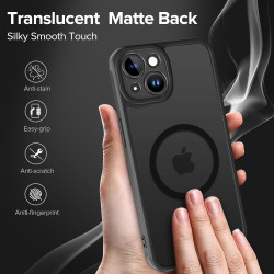 ivoler Coque Magnétique pour iPhone 14, Compatible avec Magsafe, 2 Pièces Verre Trempé - Étui Antichoc avec Protection Militaire