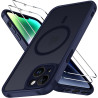 ivoler Coque Magnétique pour iPhone 14, Compatible avec Magsafe, 2 Pièces Verre Trempé - Étui Antichoc avec Protection Militaire