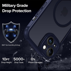 ivoler Coque Magnétique pour iPhone 14, Compatible avec Magsafe, 2 Pièces Verre Trempé - Étui Antichoc avec Protection Militaire