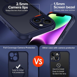 ivoler Coque Magnétique pour iPhone 14, Compatible avec Magsafe, 2 Pièces Verre Trempé - Étui Antichoc avec Protection Militaire