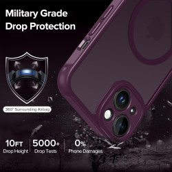 ivoler Coque Magnétique pour iPhone 14, Compatible avec Magsafe, 2 Pièces Verre Trempé - Étui Antichoc avec Protection Militaire