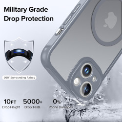 ivoler Coque Magnétique pour iPhone 14, Compatible avec Magsafe, 2 Pièces Verre Trempé - Étui Antichoc avec Protection Militaire