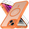 Ivoler coque magnétique pour iphone 14, compatible avec magsafe, 2 pièces verre trempé - étui antichoc avec protection militaire